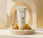 Creamy golden sugar scrub texture from Oriflame Milk and Honey Gold collection
