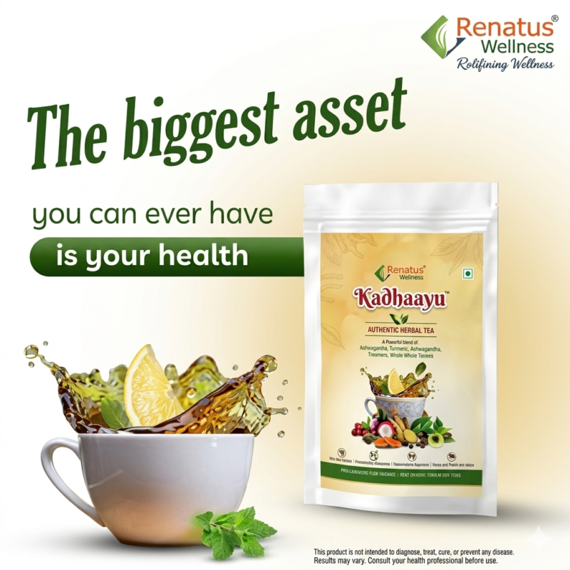 Renatus Kadhaayu is a daily health supplement designed to boost immunity. It features a blend of 18 herbal extracts, vitamins, minerals, and antioxidants