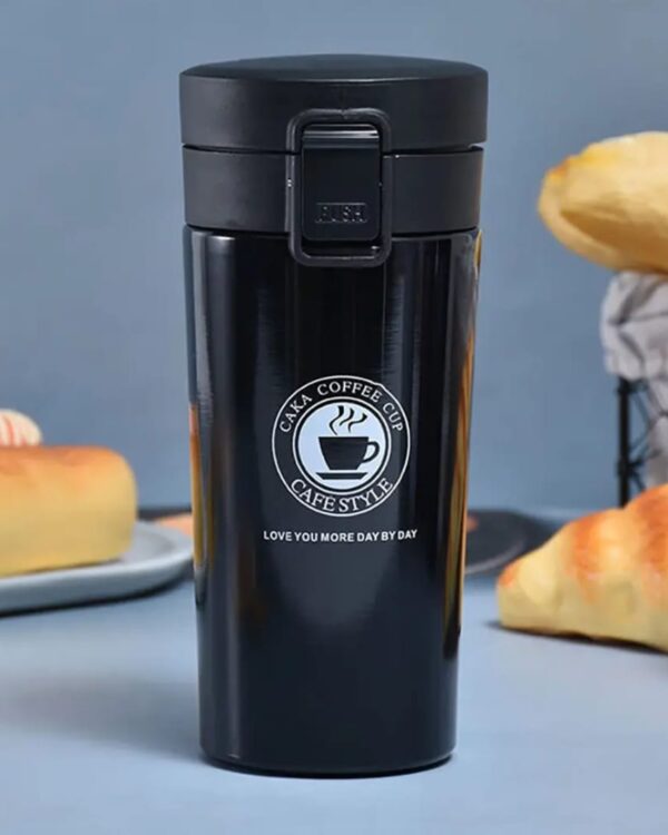 stainless steel coffee mug with lid