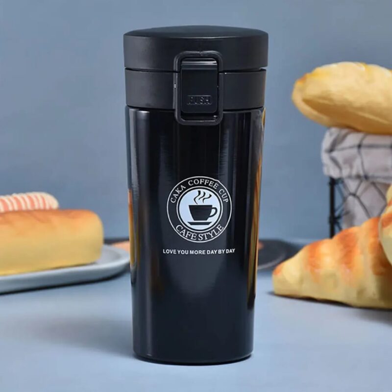 stainless steel coffee mug with lid