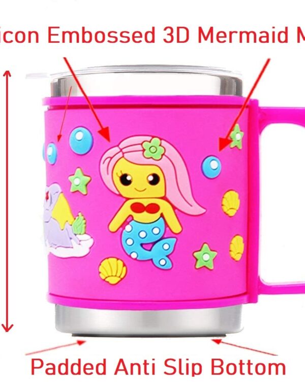 Cartoon mermaid stainless steel mug for children