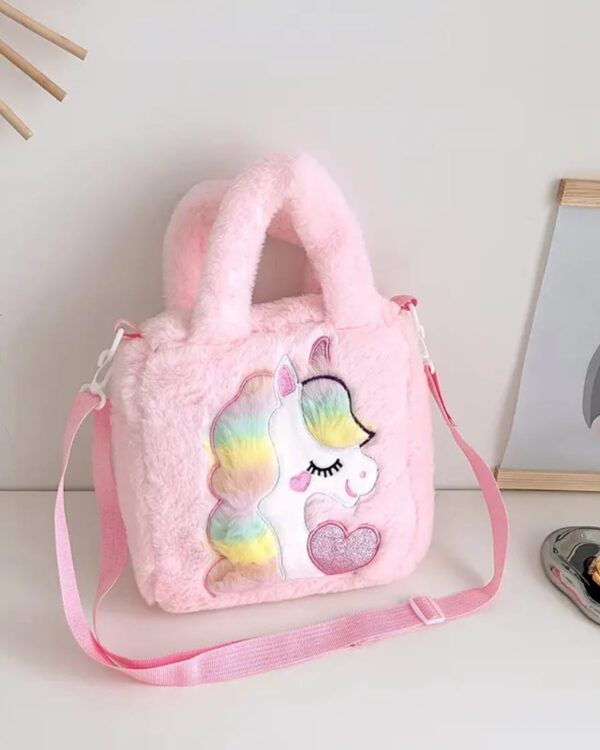 cute unicorn plush handbag for girls